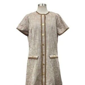 Cartolina Women's Elmwood Brown Tweed Eliza Mini Dress Size L New w/Tags $398